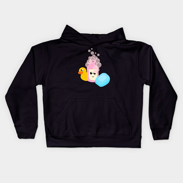 Bubble Bath Buddies Kids Hoodie by traditionation